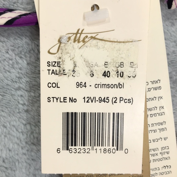 Gottex Virginia Geometric String Bikini Top and Matching Bottom Size 8 New - Picture 6 of 9